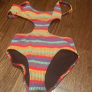 NWT SOLID & STRIPED: The Sarah Mosaic Cutout One Piece Swimsuit